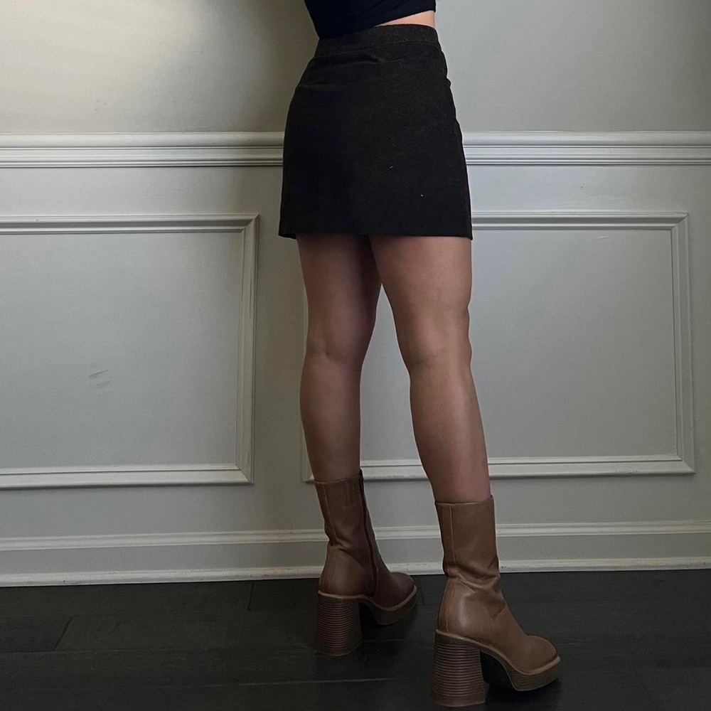 90s Y2k Vintage Express Brown Mini Skirt - image 3